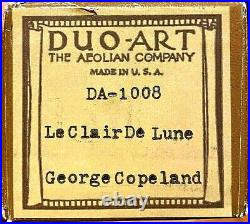 DUO-ART Recut LA CLAIR DE LUNE George Copeland DA-1008 Player Piano Roll