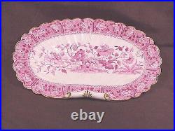 - Wt Copeland (spode Works) Scroll Handled Tray, Pattern Sp608 In Red